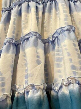 Indulge Blue and White Ruffled Tiered Sundress